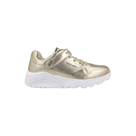 Dievčenská rekreačná obuv SKECHERS Uno Lite Chrome Steps gold