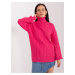 Women's fuchsia turtleneck with cuffs