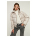 Trendyol Stone Standing Collar Oversized Puffy Coat