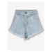 Light Blue Girly Floral Denim Shorts ONLY Chiara - Girls