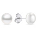 Brilio Silver Pôvabné strieborné náušnice kôstky s pravými perlami EA585/6/7/8W 0,6 cm