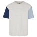 Boys' Organic Oversized T-Shirt Colorblock Light Grey