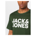 JACK & JONES Tričko  zelená / biela