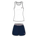 Fila FPS4122 Tank Jersey Rib / Pant French Terry White/Blue Fitness bielizeň