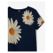 Tmavomodré dievčenské kvetované tričko Desigual Danerys