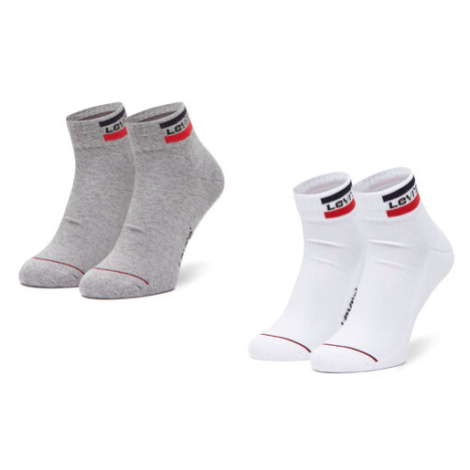 Levi's® Súprava 2 párov vysokých pánskych ponožiek 37157-0146 Biela Levi´s