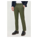 Nohavice Sisley pánske, zelená farba, rovné