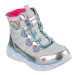 Dievčenské vysoké zimné topánky SKECHERS Heart Lights Sweet Styling grey silver