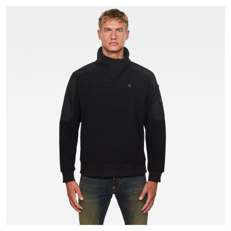 G-STAR Mikina - Tech Fleece funnel zip sw l\s čierna