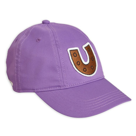 Detská čiapka Mini Rodini fialová farba, s nášivkou