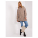 Dark beige knitted oversize dress