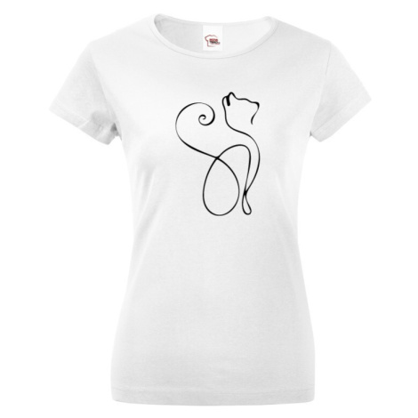 Dámske tričko so siluetou mačky - ideálny darček pre milovníčky mačiek