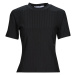 Calvin Klein Jeans  RIB SHORT SLEEVE TEE  Tričká s krátkym rukávom Čierna