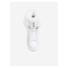 Biele dámske členkové kožené topánky s limcom z umelého kožúšku Guess