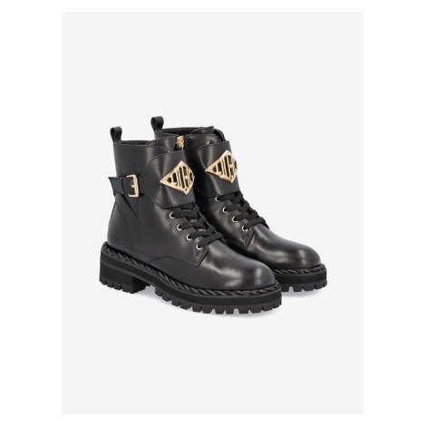 Black Leather Ankle Boots Liu Jo Pink 127 - Women