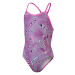 Speedo allover digital vback neon reefs girl true navy/orchid/green