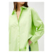 Koton 3sak60011pw 786 Green Women's Cotton Woven Tops Shirt