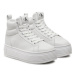 Calvin Klein Sneakersy Bold Platf Mid Oh Mg Lth YW0YW01583 Biela