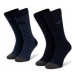 Emporio Armani Súprava 2 párov vysokých pánskych ponožiek 302302 9A293 03835 r. 39-46 Tmavomodrá