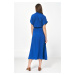 Dámske šaty S221 Blue - Nife Modrá