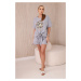 Women's set T-shirt with print + shorts - light grey