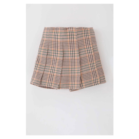 DEFACTO Baby Girl Checkered Pleated Flannel Skirt