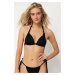 Trendyol Black Triangle Knotted Bikini Top