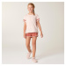 Dievčenské tričko na cvičenie 320 bavlnené ružové