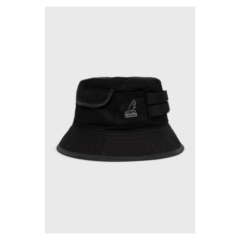 Bavlnený klobúk Kangol čierna farba, bavlnený