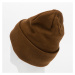Urban Classics Synthetic Leatherpatch Long Beanie Brown