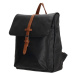 Beagles Čierny elegantný kožený batoh „Kylie“ 12L