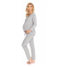 Svetlosivý tehotenský pyžamový set 0181