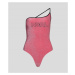 Plavky Karl Lagerfeld Ikonik 2.0 Lurex Swimsuit Ružová