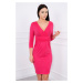 Fitted dress with a cut-out under the bust in fuchsia color