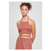 Ladies Rib Trapeze Cropped Top Terracotta