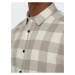 Béžovo-krémová pánska kockovaná flanelová košeľa ONLY & SONS Gudmund