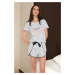 Trendyol White-Multicolored Ribbon/Bow Detailed Polka Dot Slogan Printed Knitted Pajama Set