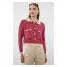 Trendyol Pink Boucle Polo Collar Coat-Looking Knitwear Cardigan