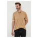 Bavlnené polo tričko BOSS béžová farba,jednofarebné,50494697