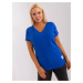 Basic cotton blouse plus sizes cobalt blue