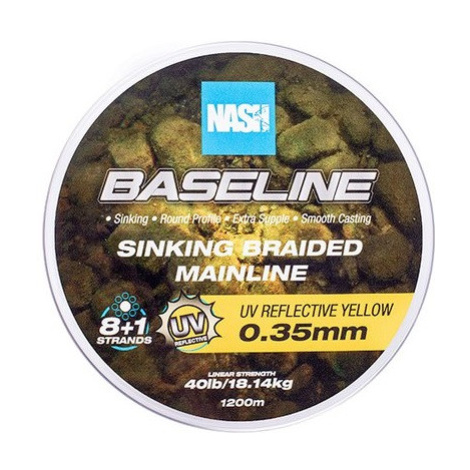 Nash splietaná šnúra baseline sinking braid uv yellow 1200 m - 0,35 mm 18,14 kg