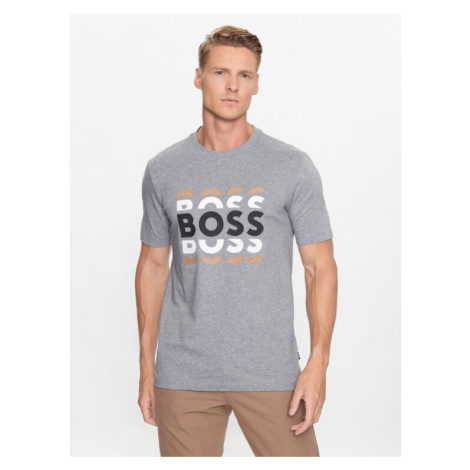 Boss Tričko 50495735 Sivá Regular Fit Hugo Boss