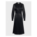Simple Každodenné šaty SUD514-01 Čierna Relaxed Fit