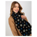 Lady's black scarf with print