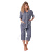LEVEZA (M-Max) Dámske pyžamo Halima1041 1-tm.sivá