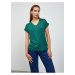 Zelené dámske melírované basic tričko ZOOT.lab Adriana 3