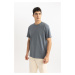 DEFACTO New Regular Fit Crew Neck Short Sleeve 100% Cotton Basic T-Shirt