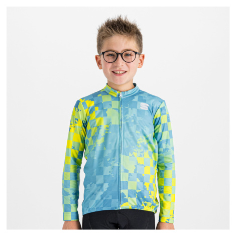 SPORTFUL Cyklistický dres s dlhým rukávom zimný - KID THERMAL - modrá/žltá