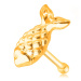 Zlatý 14K piercing do nosa - rybka so šupinkami a chvostom