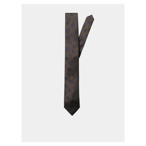 Hnedá vzorovaná kravata Selected Homme Morten